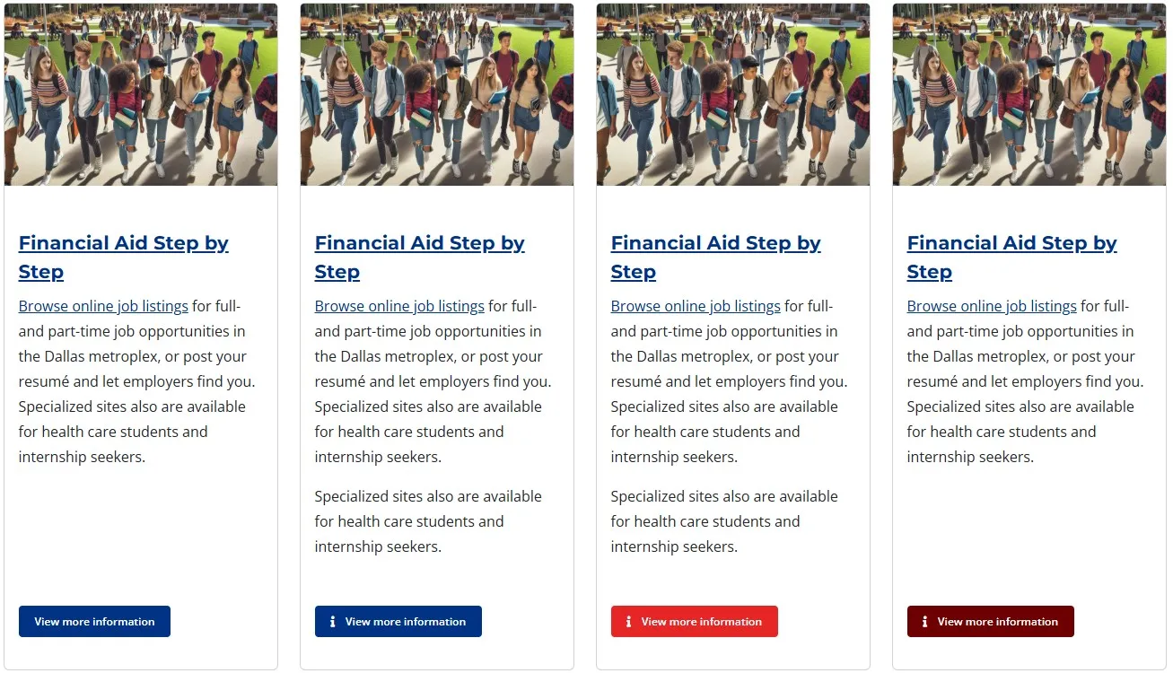 Screenshot example of flexbox card content type