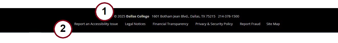 Screenshot showing minimized footer