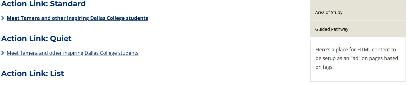 Screenshot example of sidebar ad content type